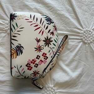 Floral Print Wristlet Clutch - White Multicolor